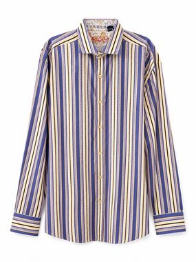 Robert Graham Multicolor Striped Flip Cuff Button Front Shirt 3XL